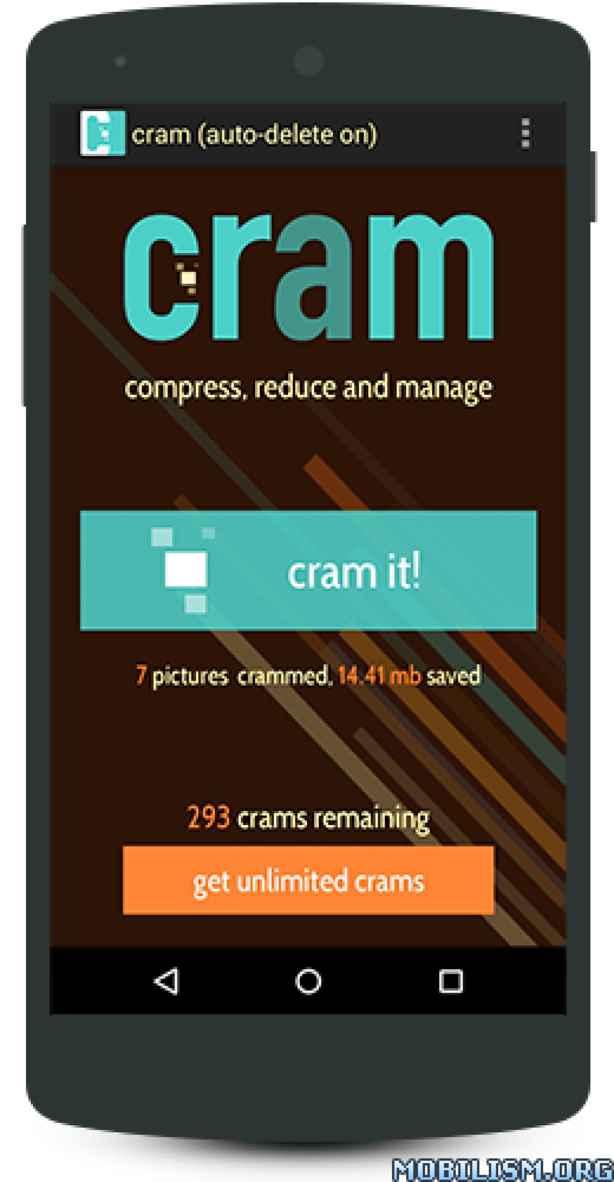 Ridurre peso foto Android con Cram - 