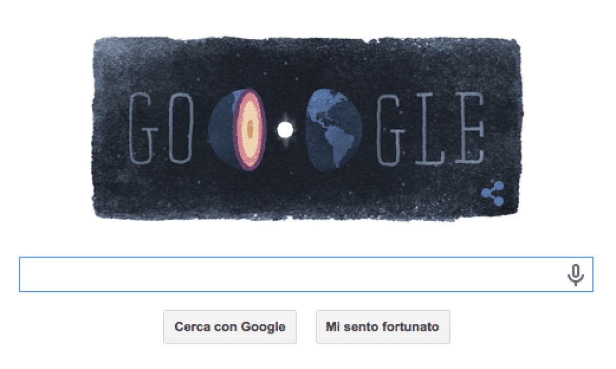 Doodle Google 13 maggio 2015 dedicato alla geofisica Inge Lehmann - 