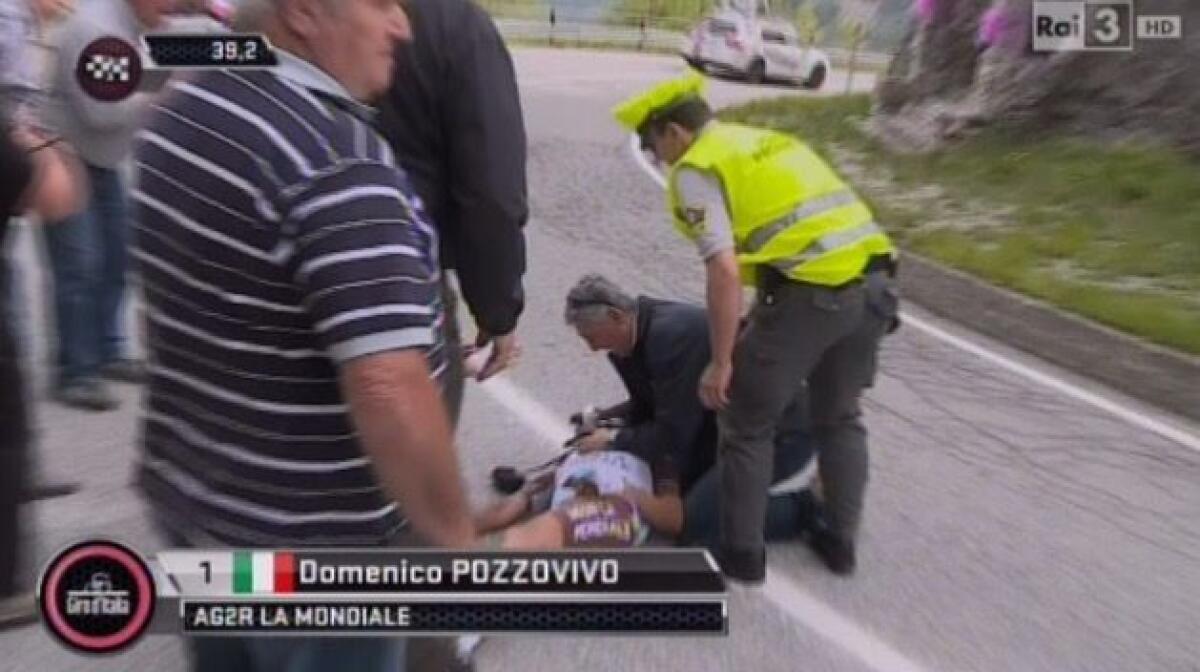 Video caduta di Domenico Pozzovivo Giro d'Italia 2015 - 
