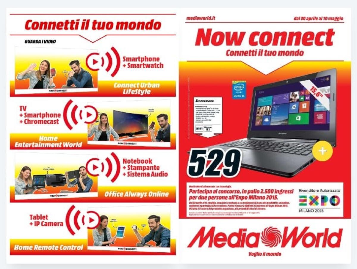 Volantino MediaWorld Maggio 2015: Surface 3 e Biglietti Expo - 