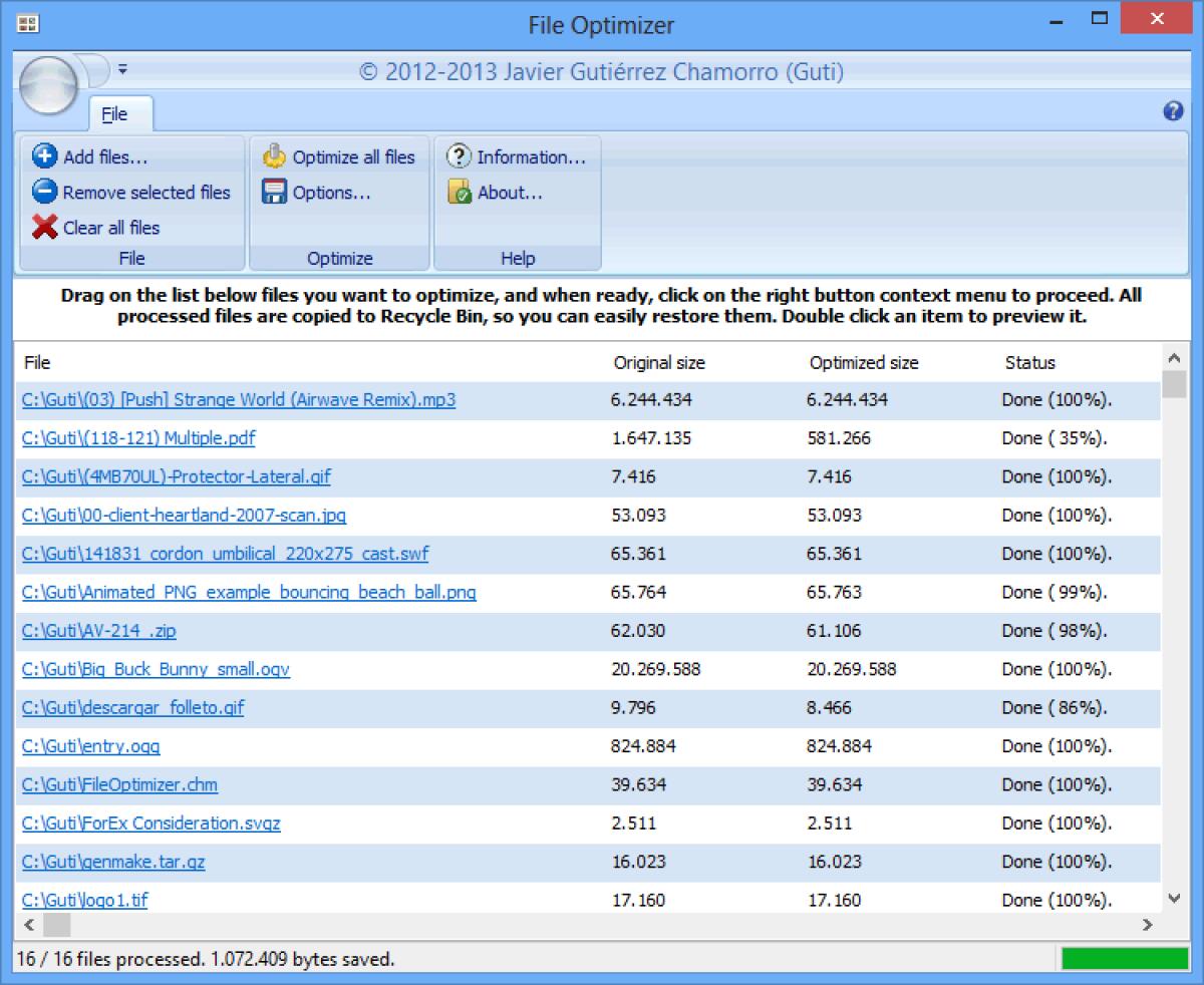 Ridurre la dimensioni di tantissimi file con FileOptimizer per Windows - 