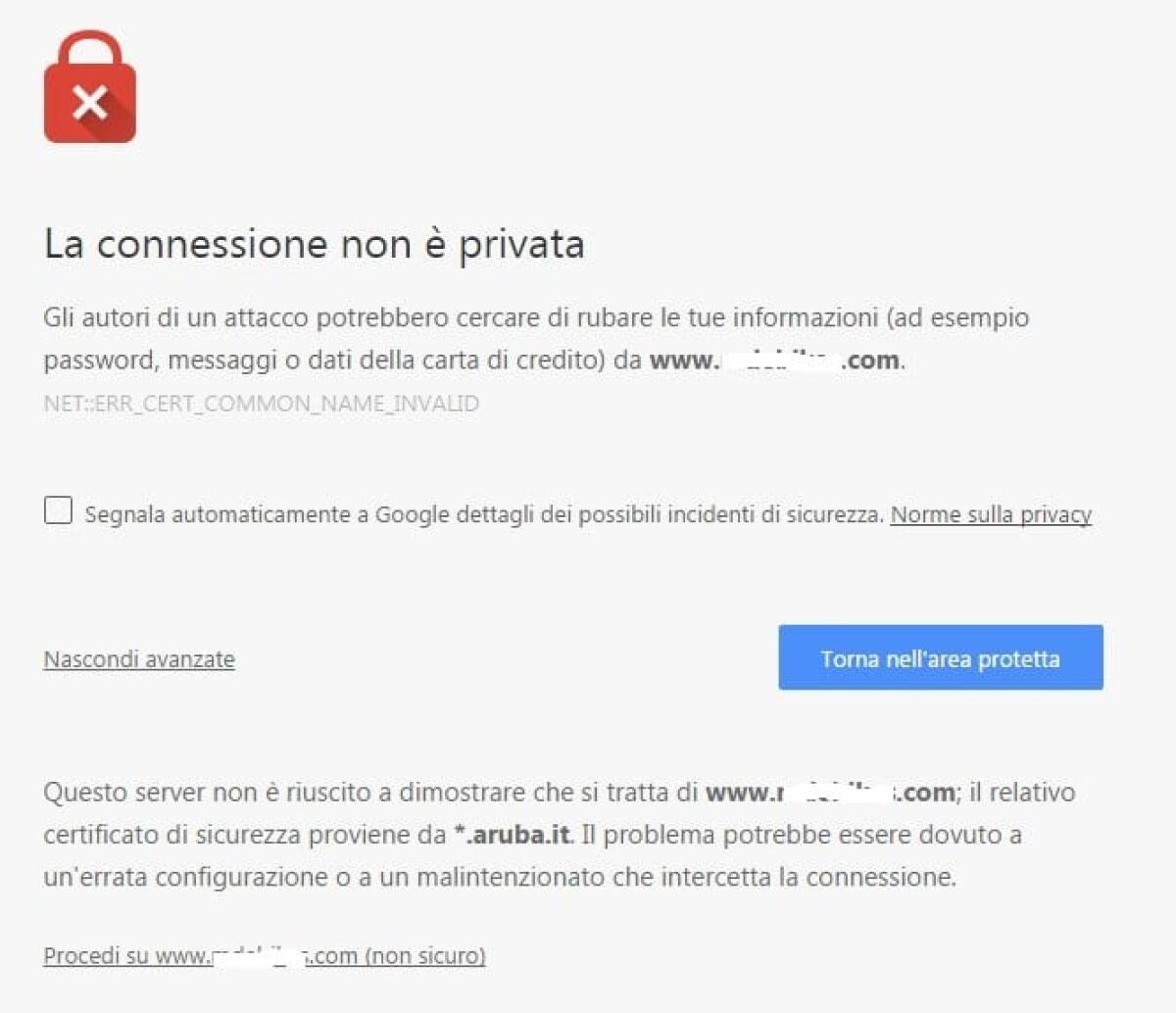Cos'è e come risolvere l'errore "La connessione non è privata Gli autori di un attacco ..." - 