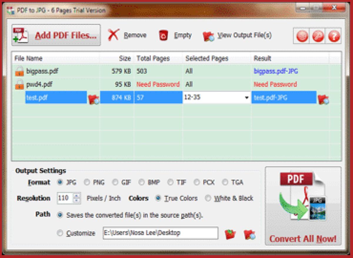 Convertire PDF in Immagini - 
