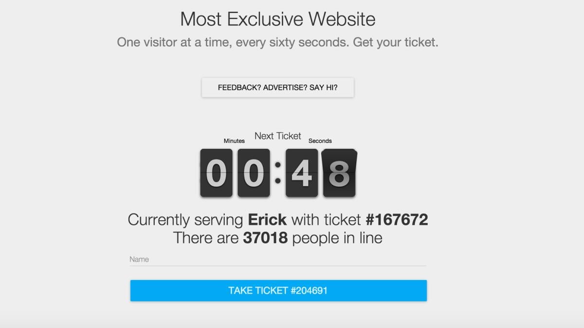 Esclusivo sito web con accesso di una sola persona per volta - 