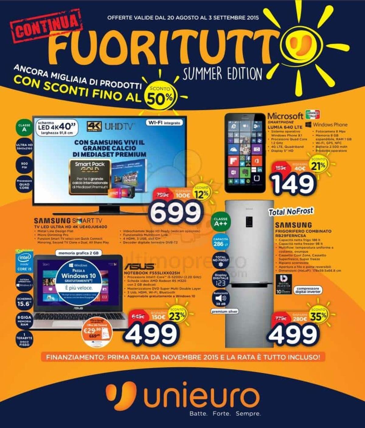 Unieuro Fuoritutto “Summer Edition”: Tanti sconti fino al 50% - 