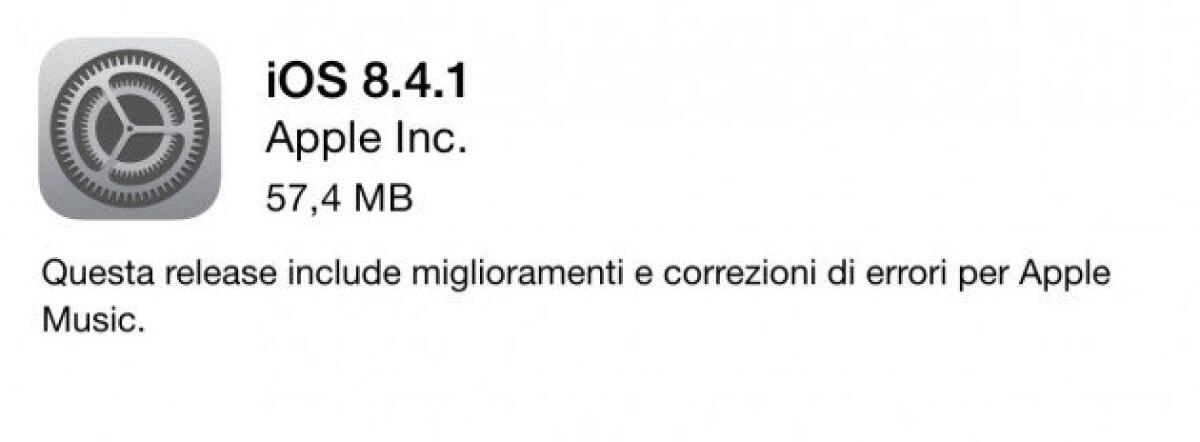 Disponibile iOS 8.4.1 per iPhone, iPod, iPad - 