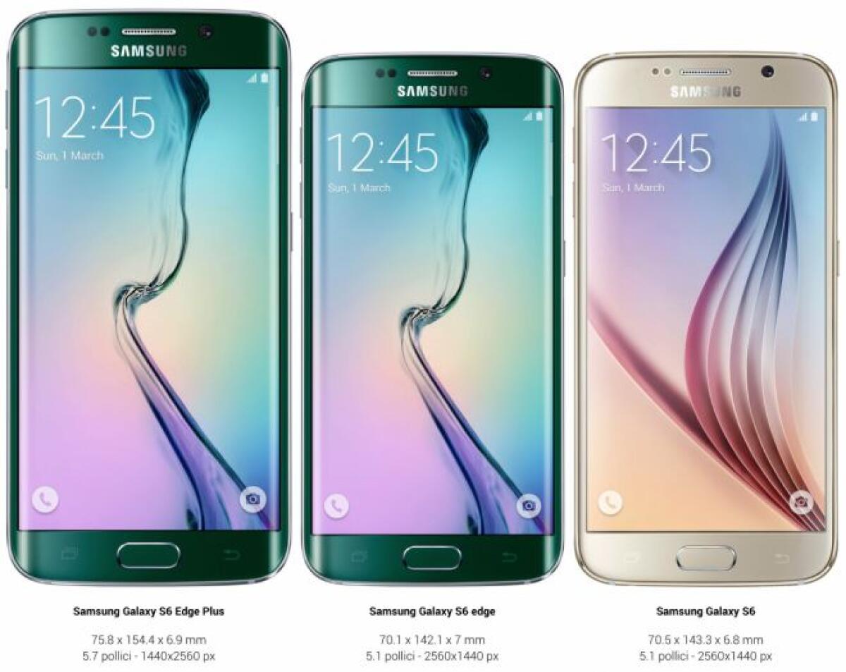 Confronto tra Samsung Galaxy S6 Edge+ e S6 Edge - 