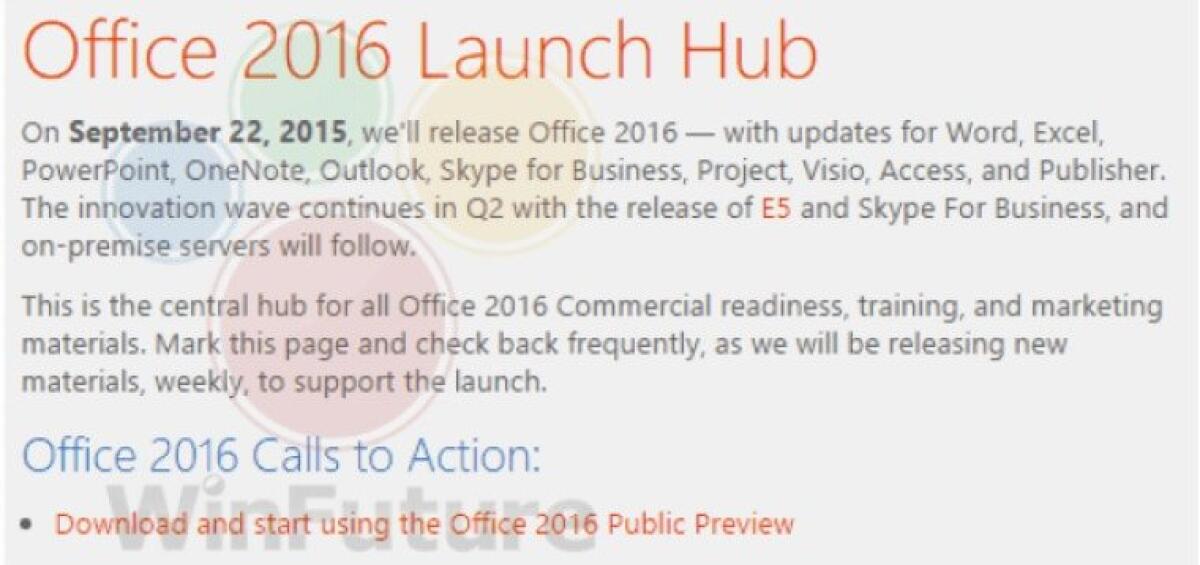 Microsoft Office 2016 sarà rilasciato il 22 Settembre - 
