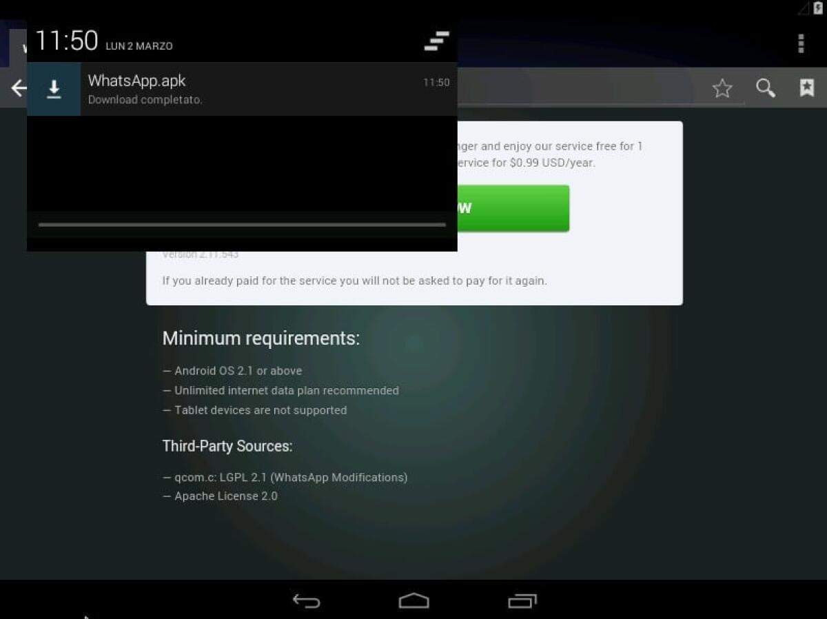 Installare WhatsApp su Tablet - 