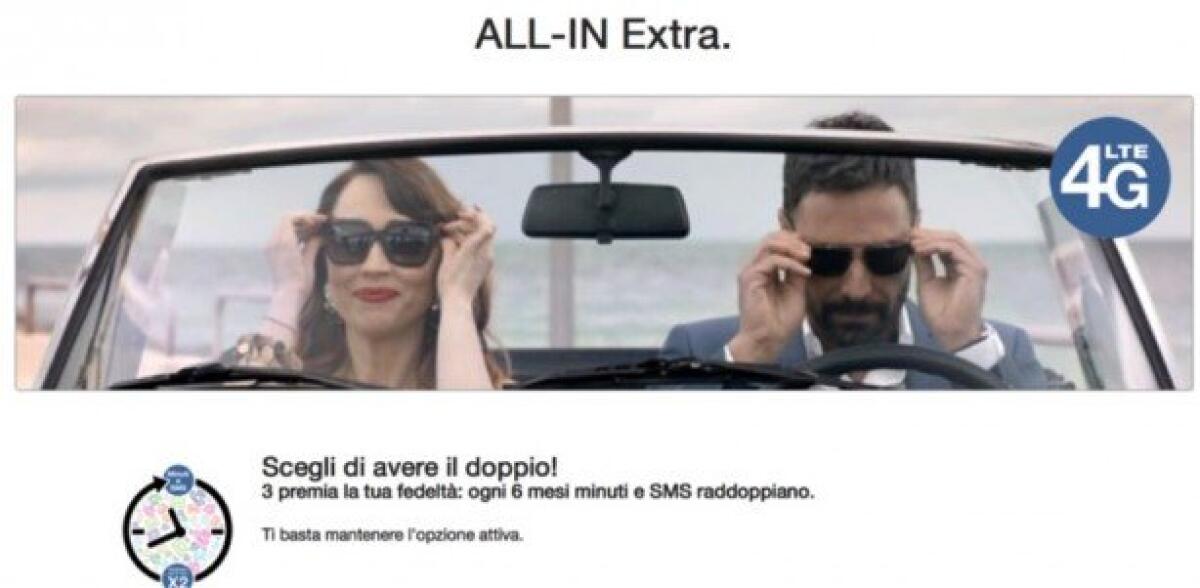Tariffe 3 Italia: Nuove All-In Extra con 8GB di traffico dati - 