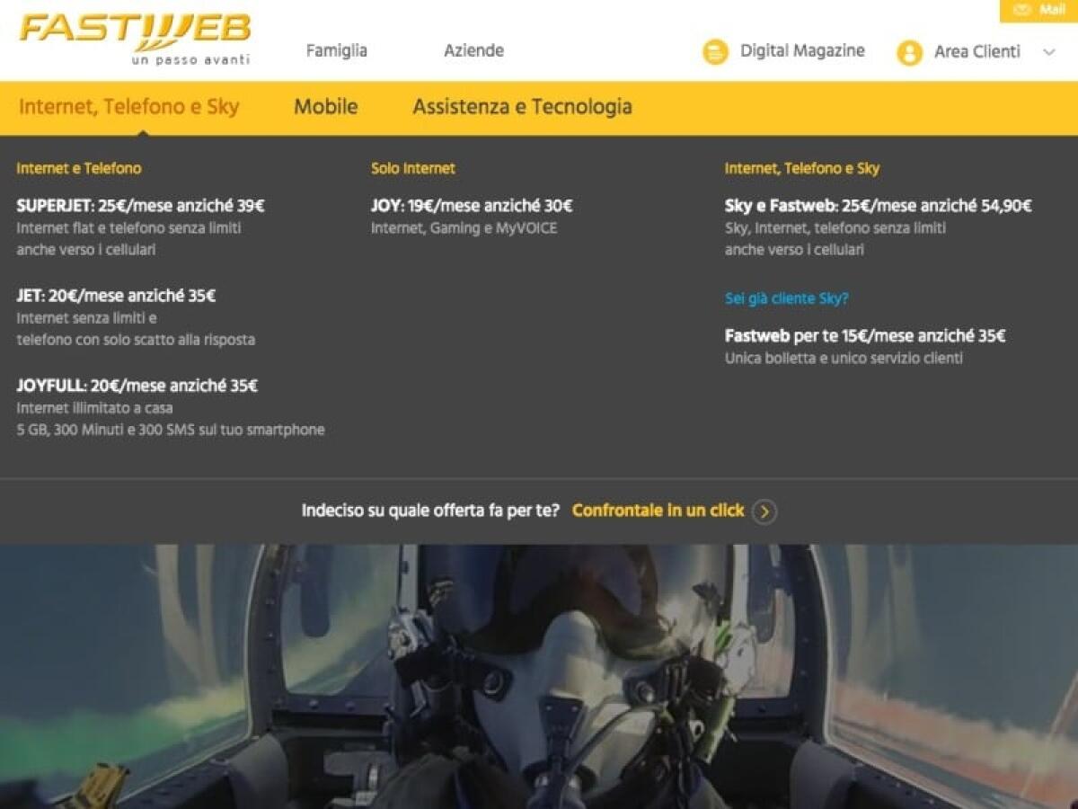 Ecco Fastweb SuperJet con Internet, telefonate e Sky Online a 25 euro/mese - 