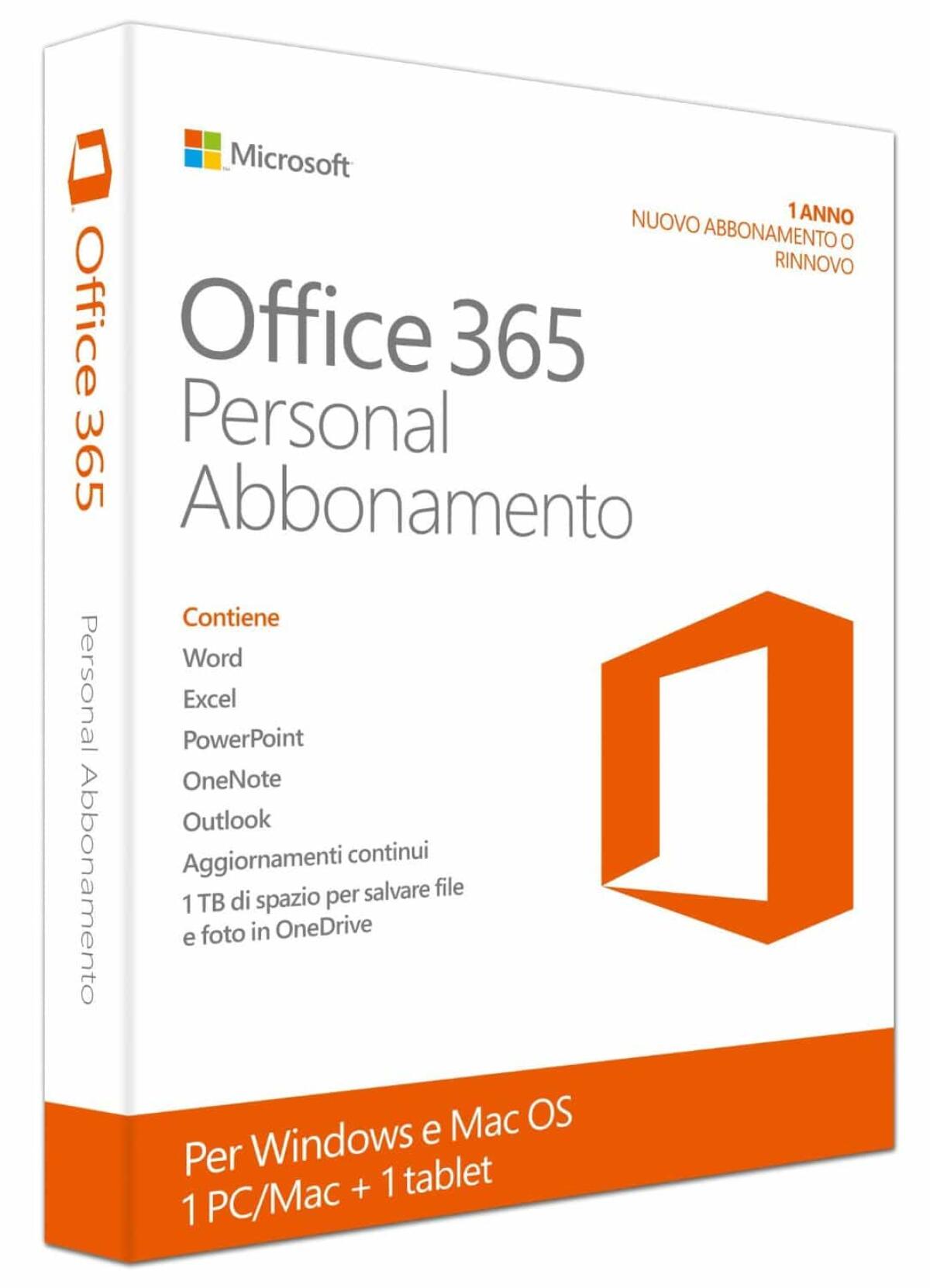 Microsoft Office 365 Personal in offerta a 29,90€ su Amazon - 