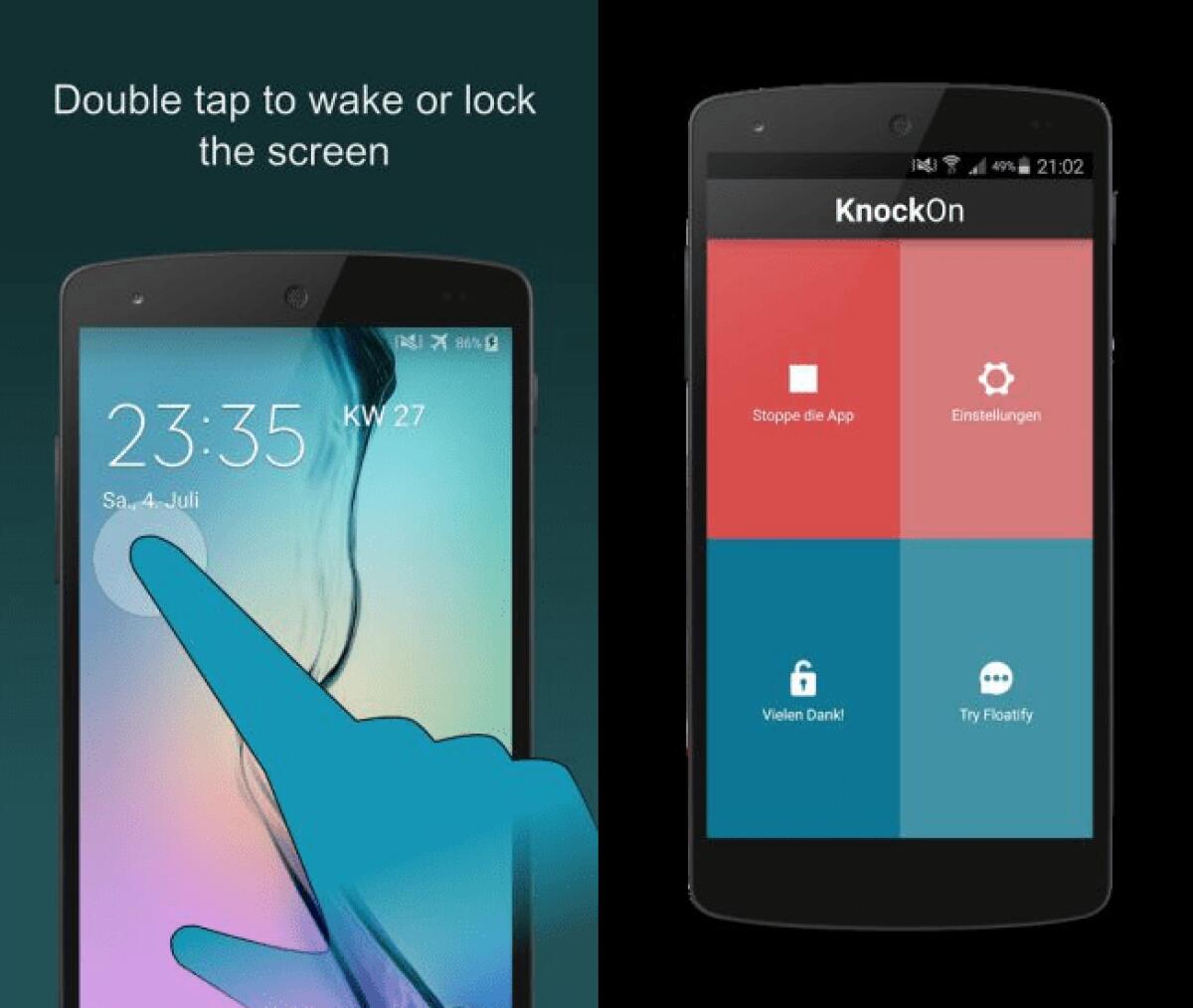 KnockOn - Tap to wake: Sbloccare smartphone con doppio Tocco - 