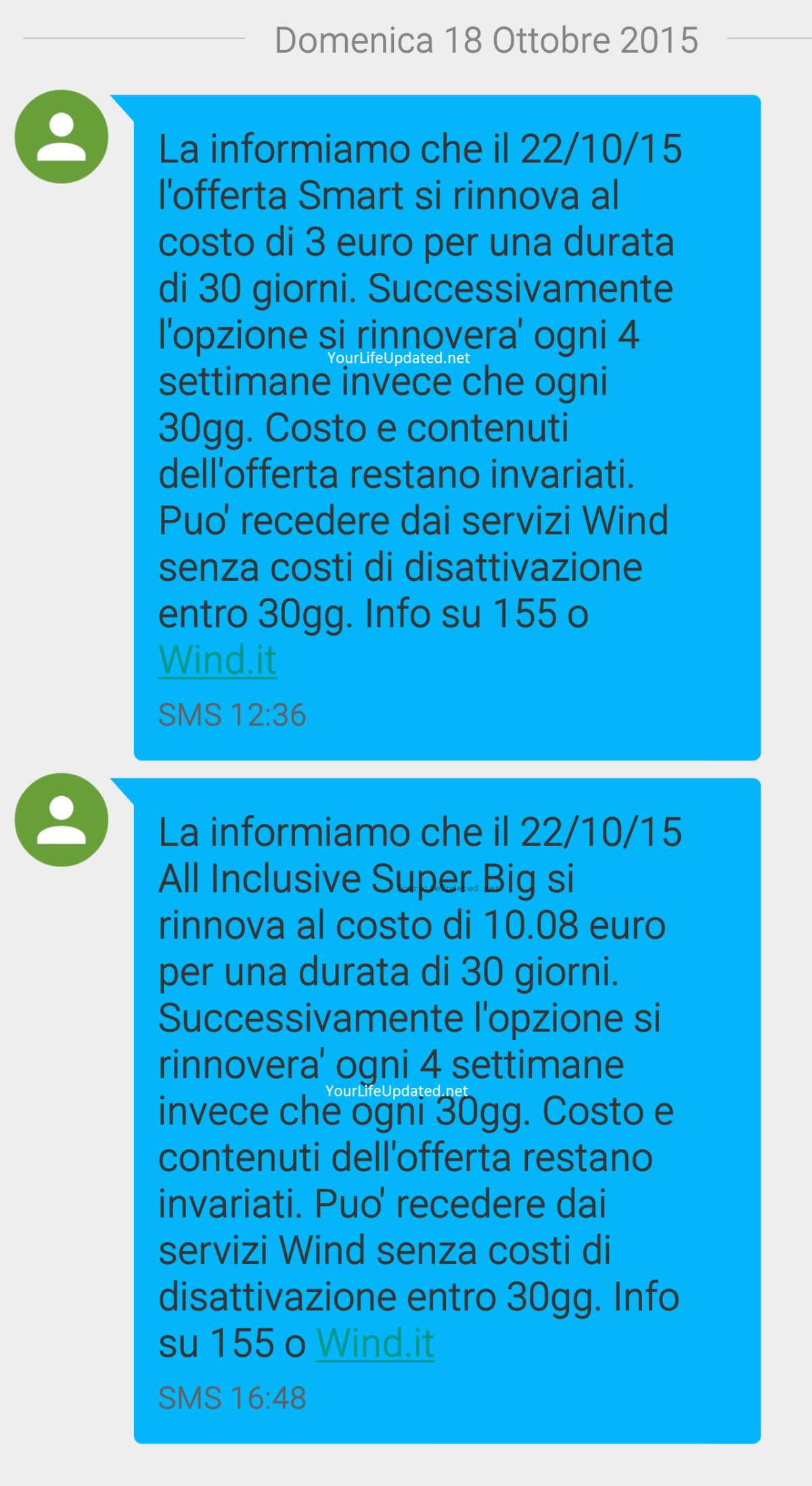 ATTENZIONE: Wind rimodula le sue vecchie offerte da 30 giorni a 4 settimane - 
