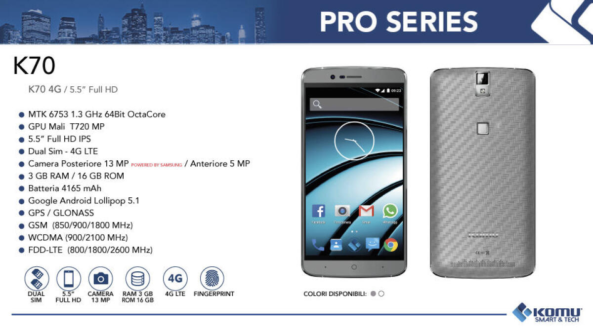 Komu K70: Scheda Tecnica e Caratteristiche Tecniche - 