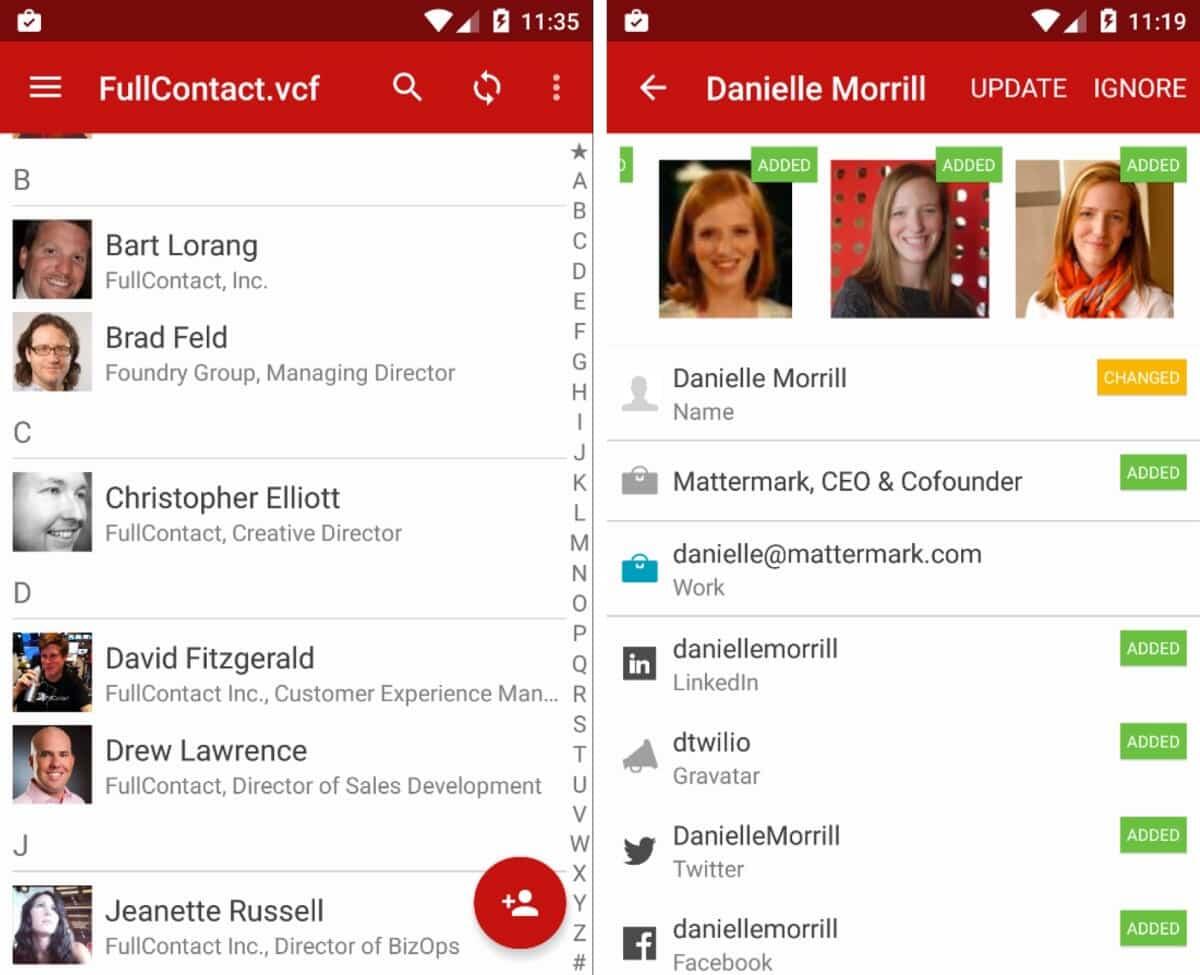 Bella e funzionale Rubrica alternativa per Android - 