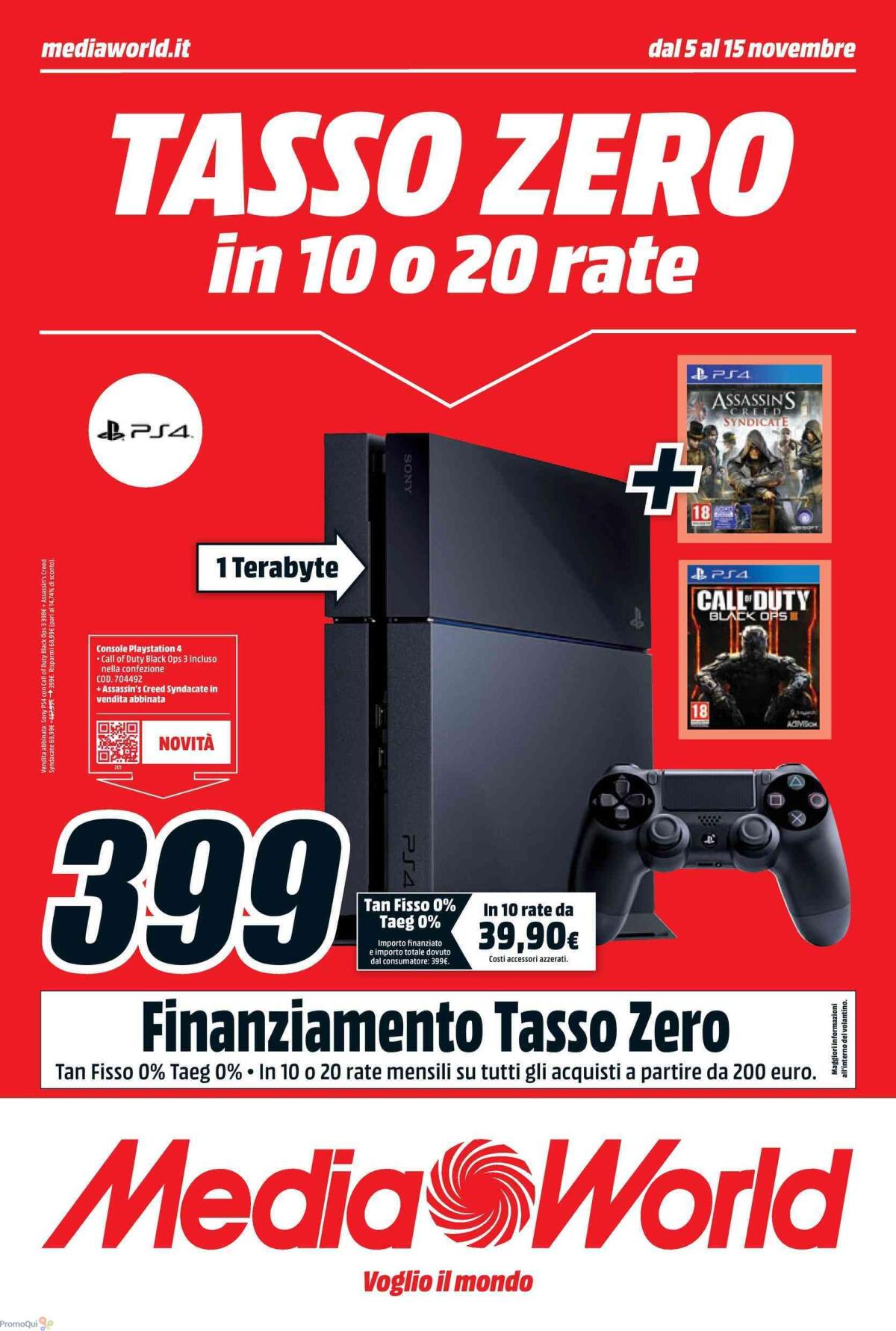 Tasso Zero e tante altre offerte interessanti da MediaWorld fino al 15 Novembre - 