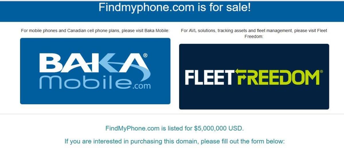 Il dominio FindMyPhone.com in vendita per oltre 5 milioni di dollari - 