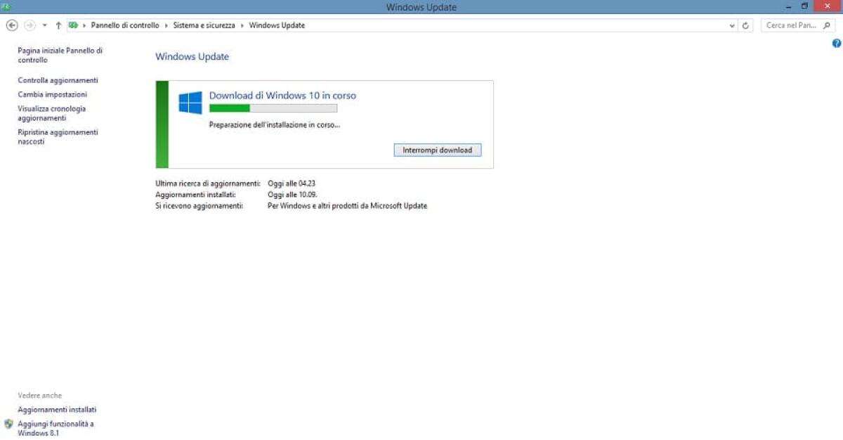 Forzare l'aggiornamento a Windows 10 con Errore 80240020 - 