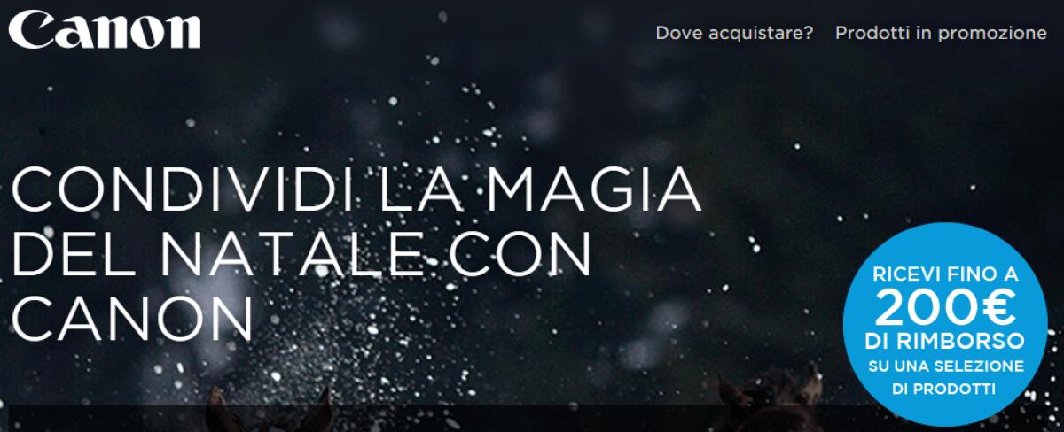 Canon Winter Cashback 2015: Ricevi fino a 200 euro di rimborso - 