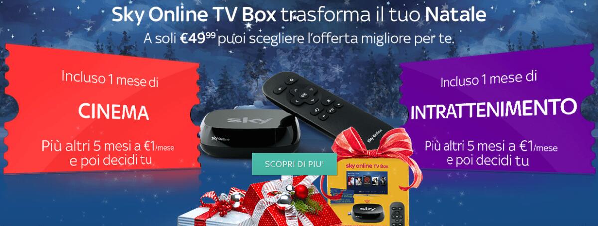 Ecco l'offerta Sky Online con TV Box e 5 mesi ad 1 euro al mese - 