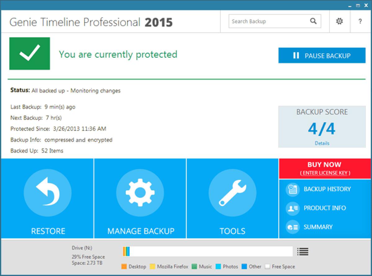 Download Genie Timeline Home 2015 Gratis per fare Backup su Windows facilmente - 