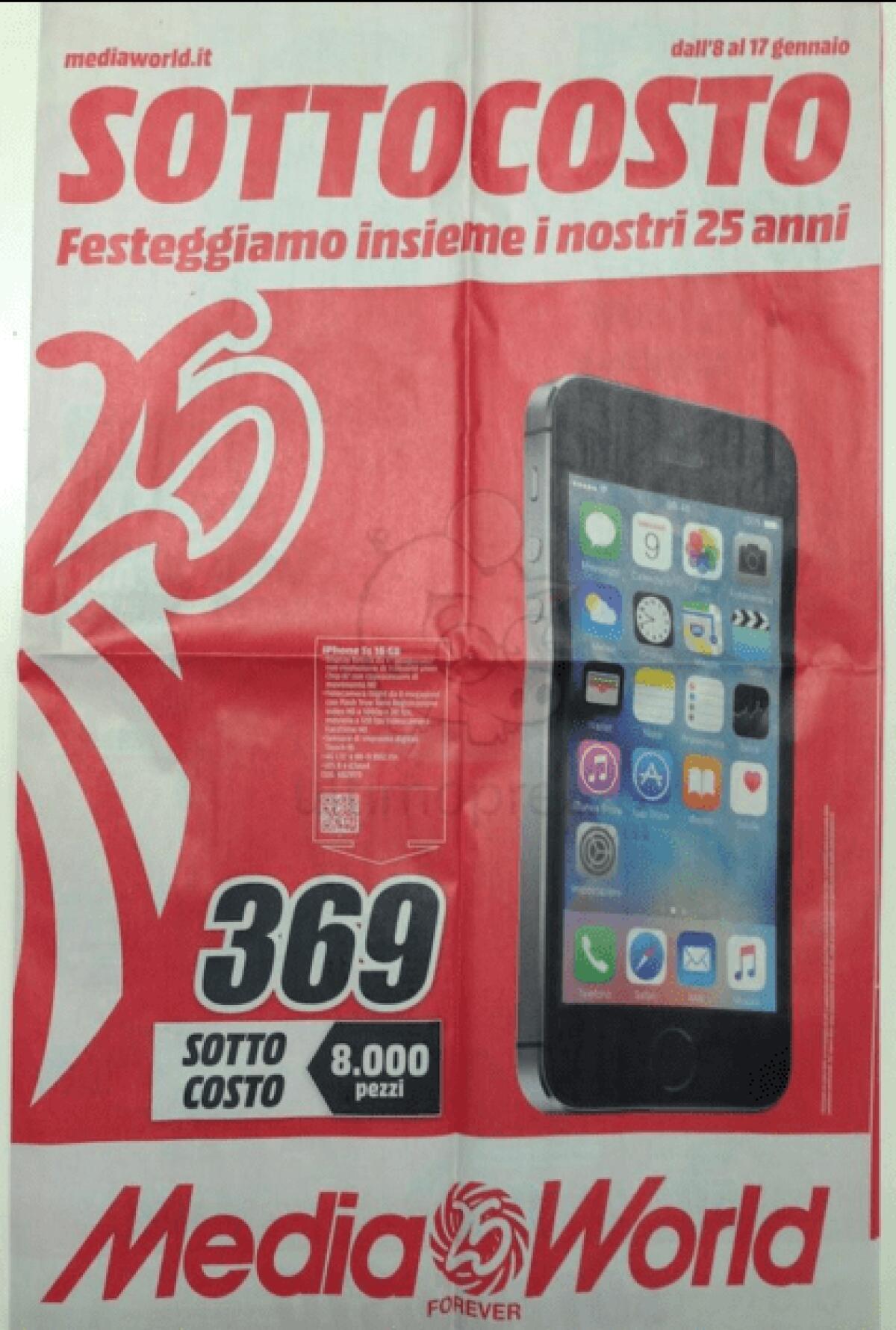 Il primo SOTTOCOSTO del 2016 è di MediaWorld col volantino valido da domani - 