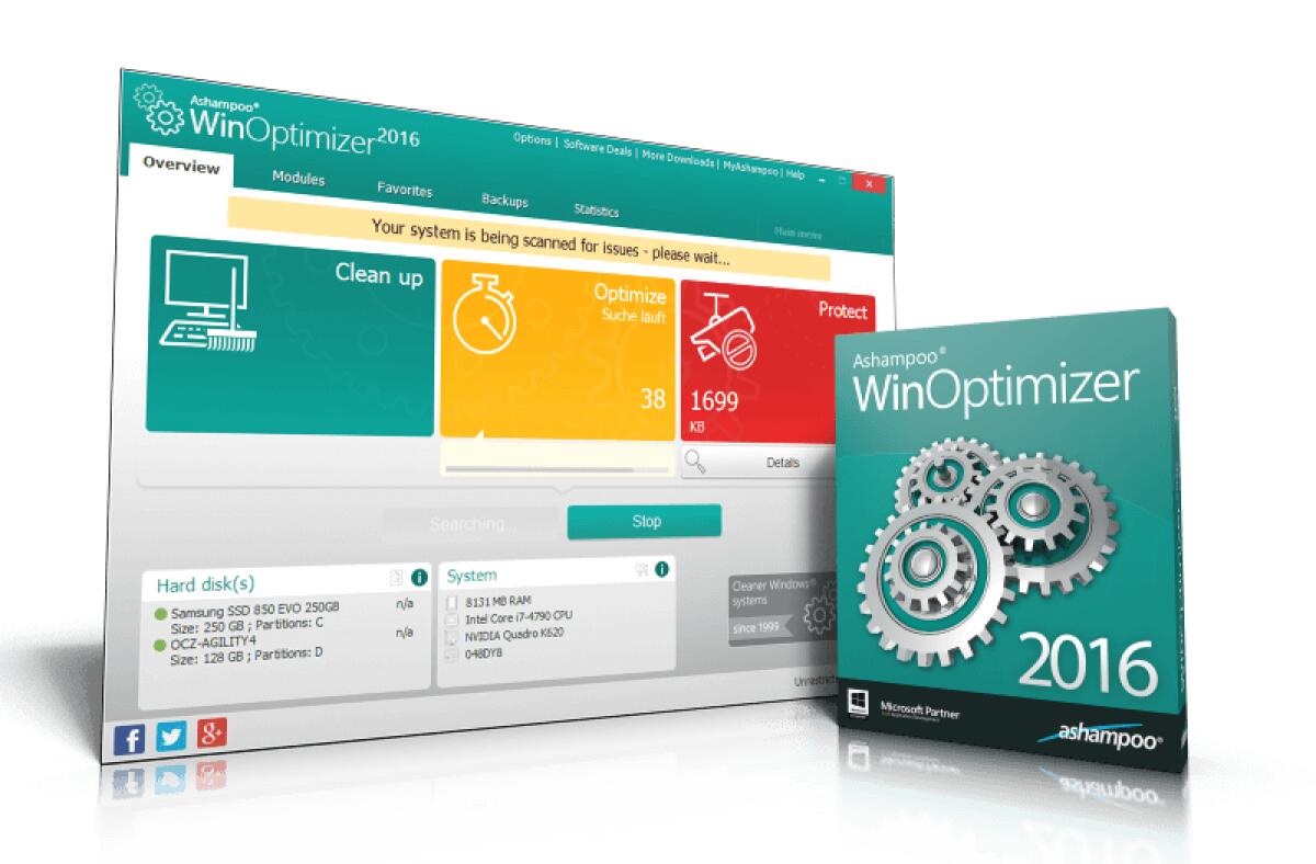 Download Ashampoo WinOptimizer 2016 Gratis solo per oggi - 