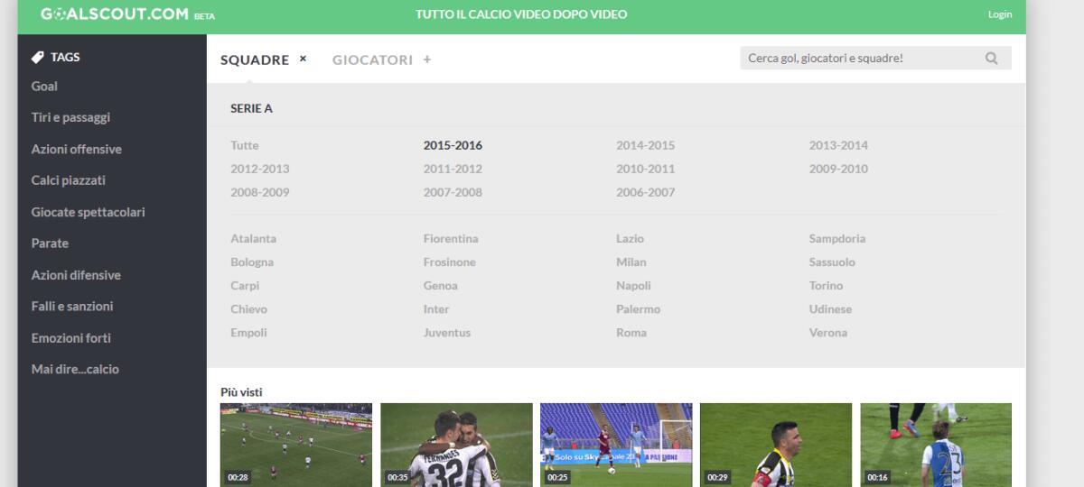 Goalscout come vedere i goal della Seria A gratuitamente ed in HD - 