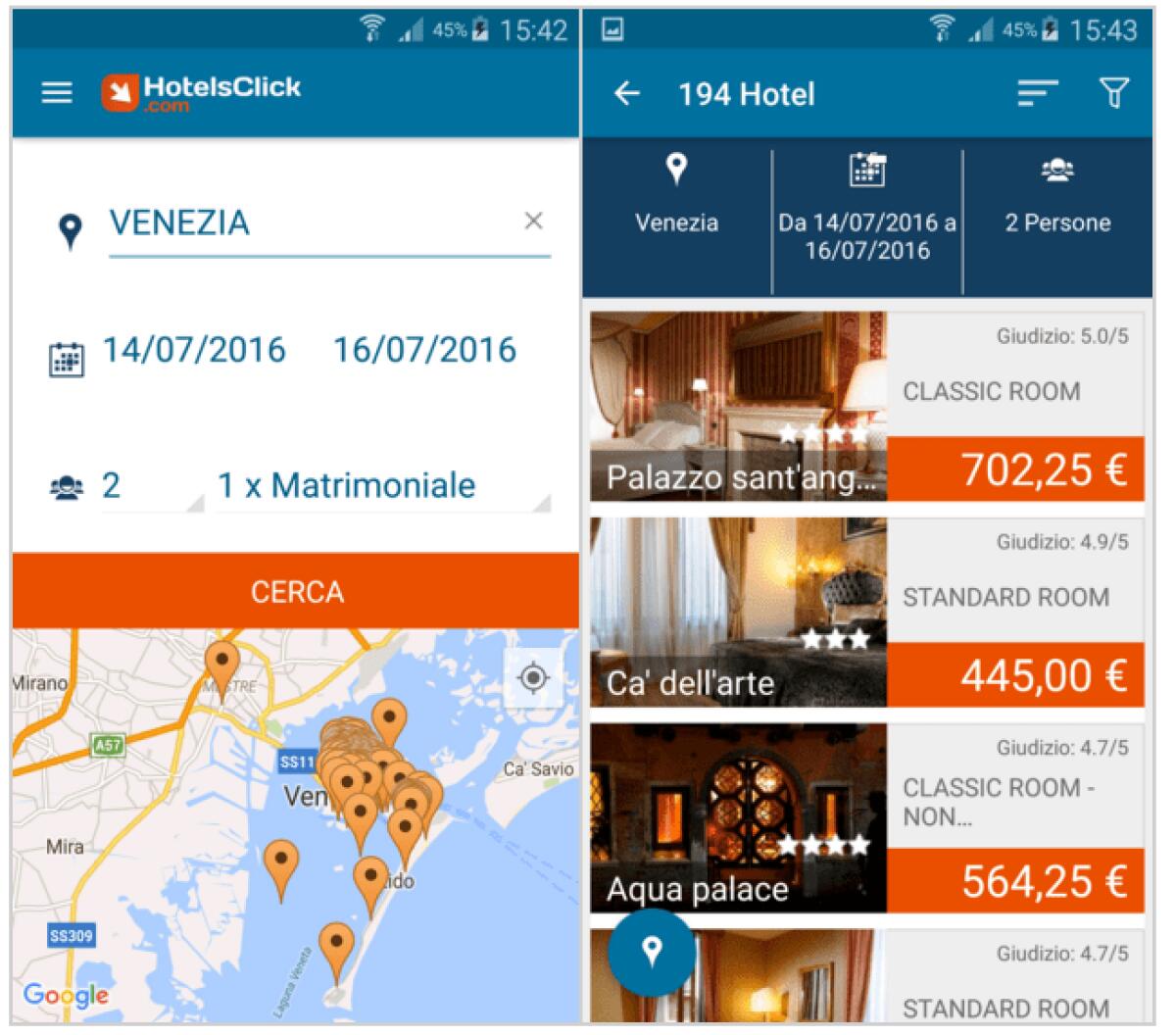 Hotelsclick.com: Prenotare Hotel su Android con sconto del 5% per tutti - 