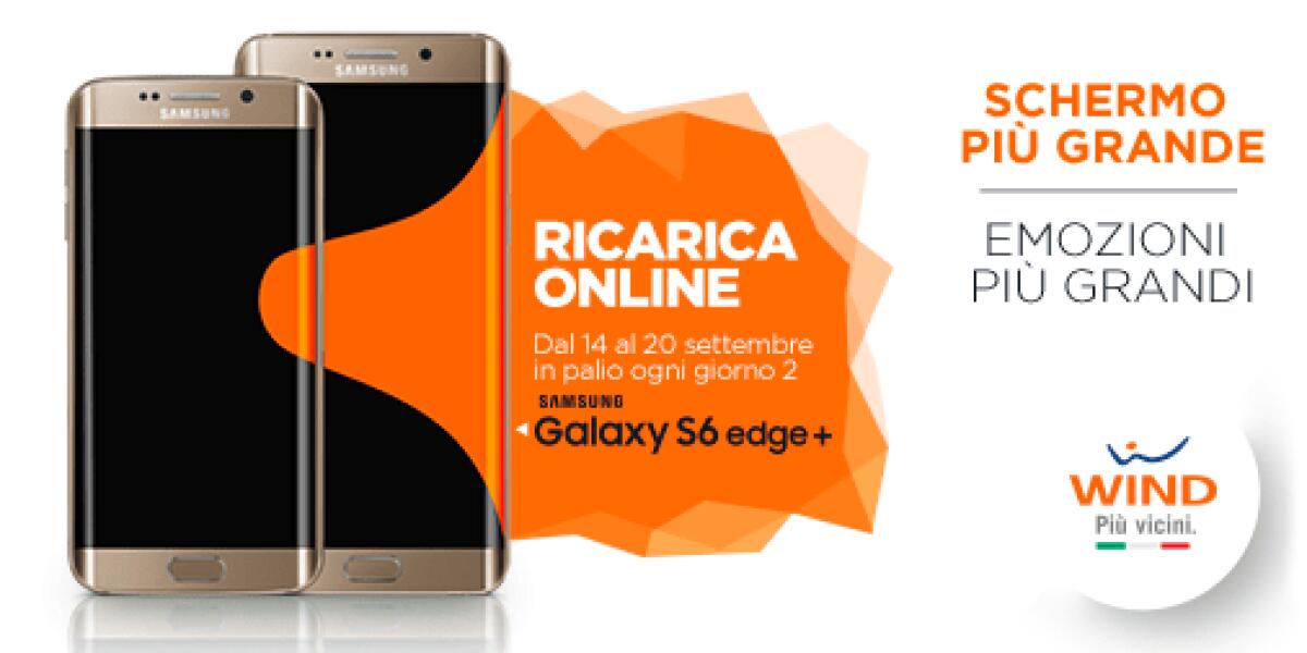 Vinci 3 Galaxy S7 Edge al giorno ricaricando online con Wind - 