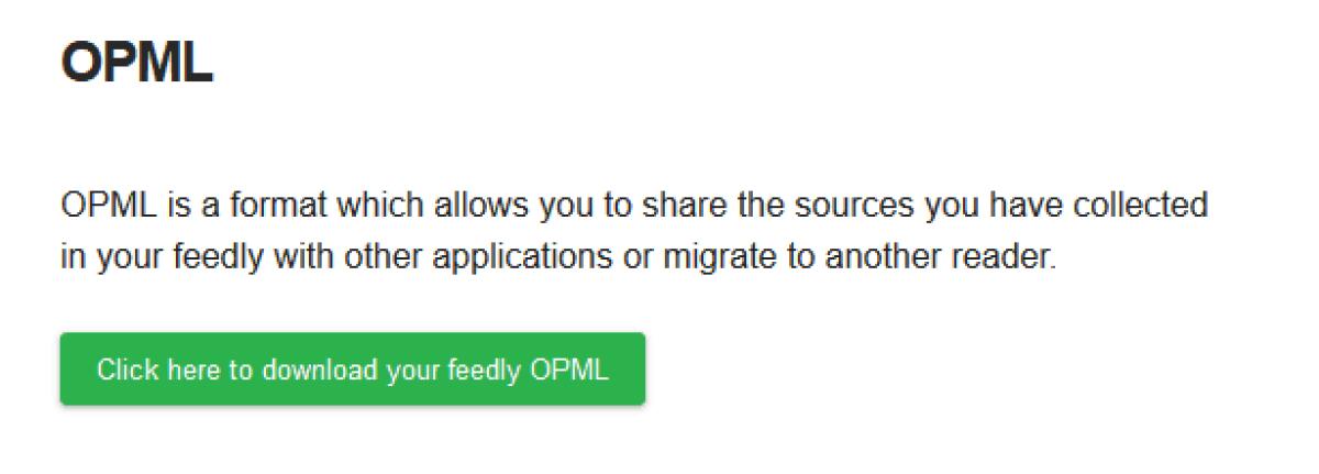Esportare Feed RSS di Feedly in formato OPML - 