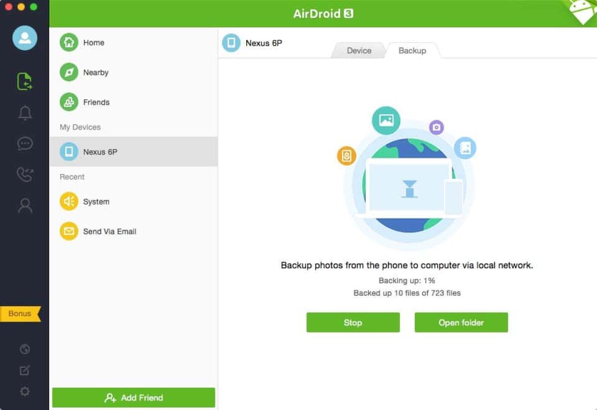 Backup automatico delle foto da Android a PC con AirDroid - 