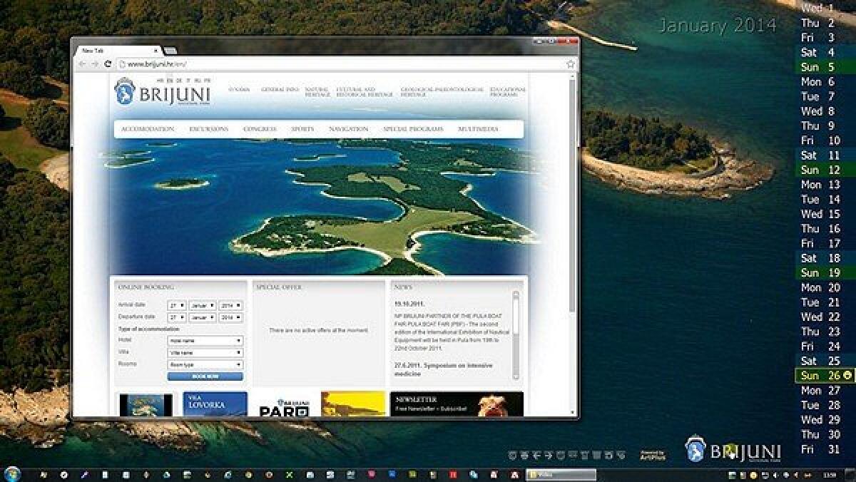Sfondo desktop con acquario, calendario ed agenda - 