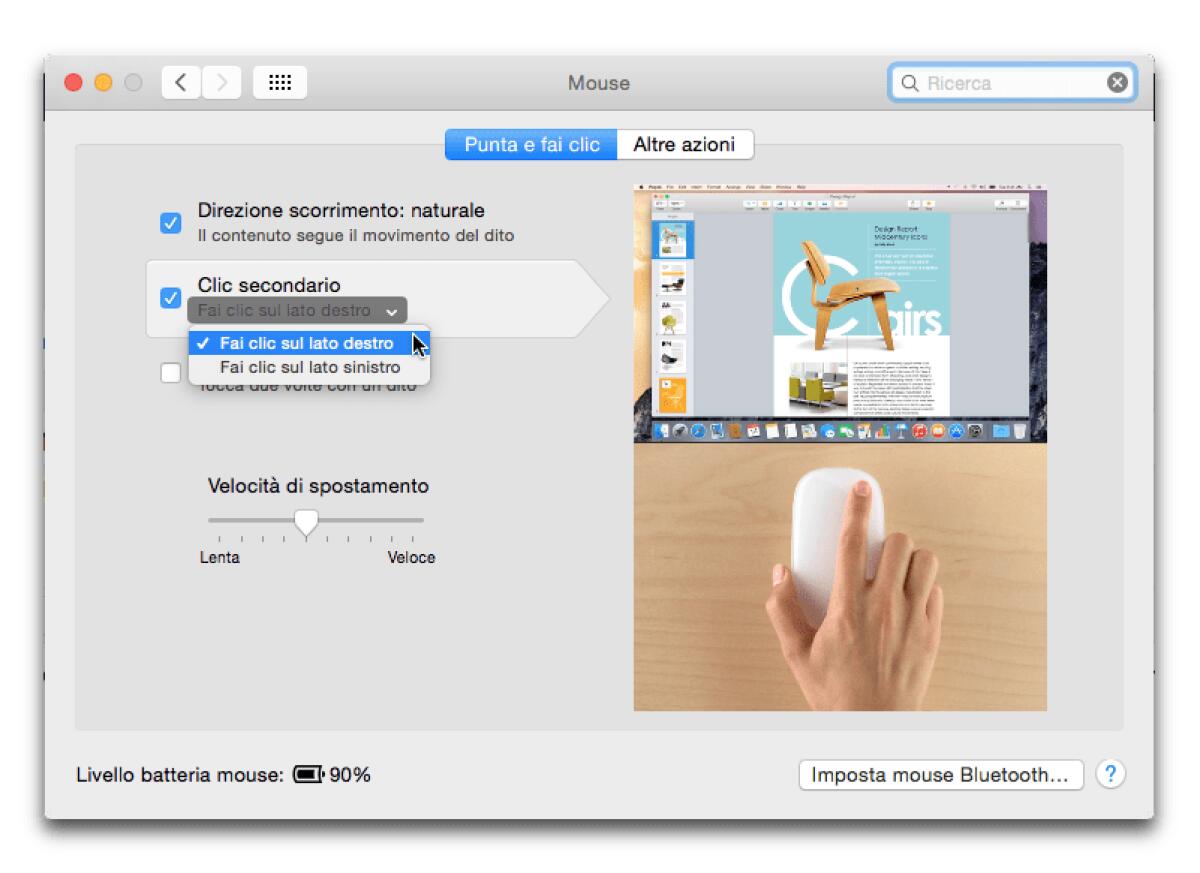 Fare clic con il pulsante destro del mouse su Mac - 