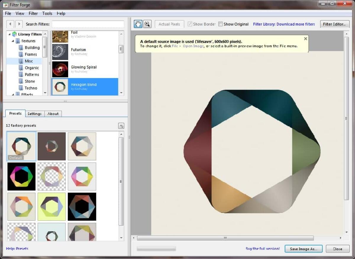 Creare Filtri, Texture ed altre forme geometriche su Windows - 