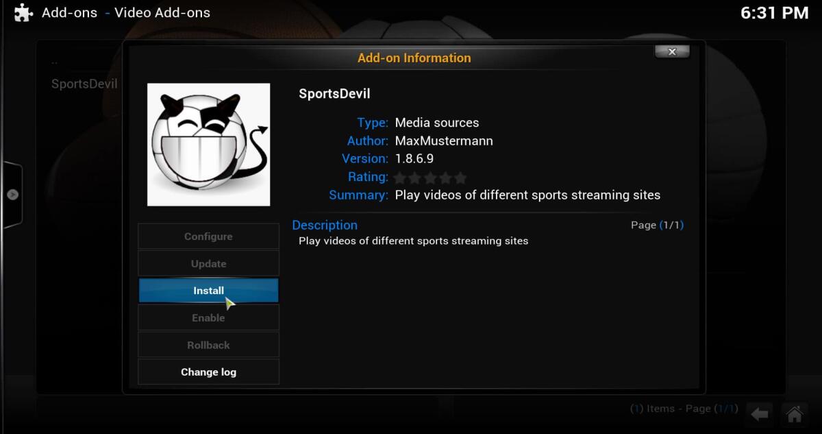 Come aggiornare SportsDevil per Kodi automaticamente - 
