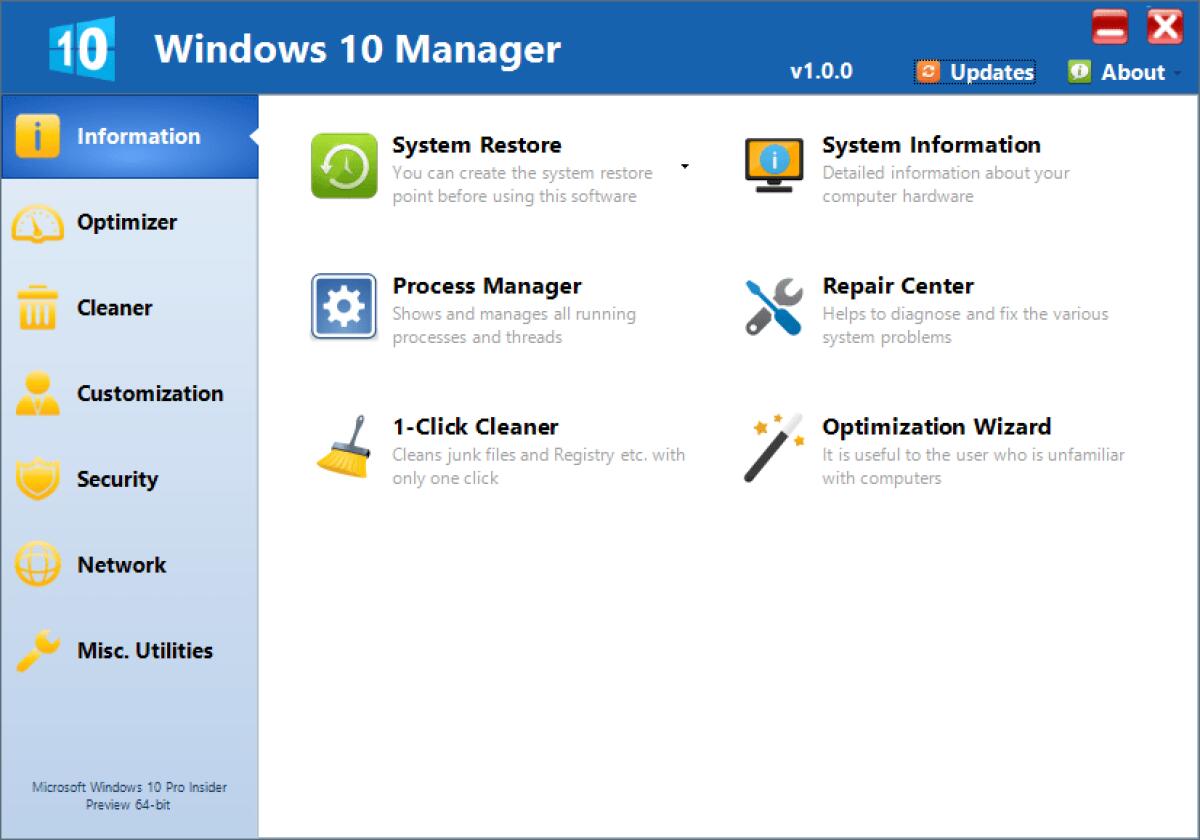 Yamicsoft Windows 10 Manager: Ottimizzare e velocizzare Windows 10 facilmente - 