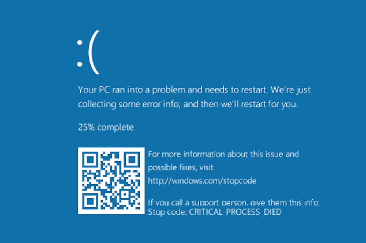 Schermata Blu di Windows con QR Code per risolvere il problema velocemente - 