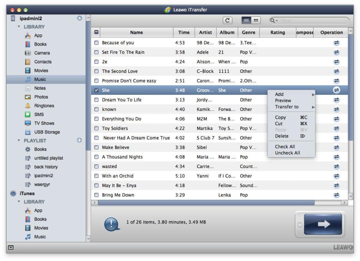 Leawo iTransfer Gratis: Trasferire dati tra dispositivi iOS, iTunes e PC - 