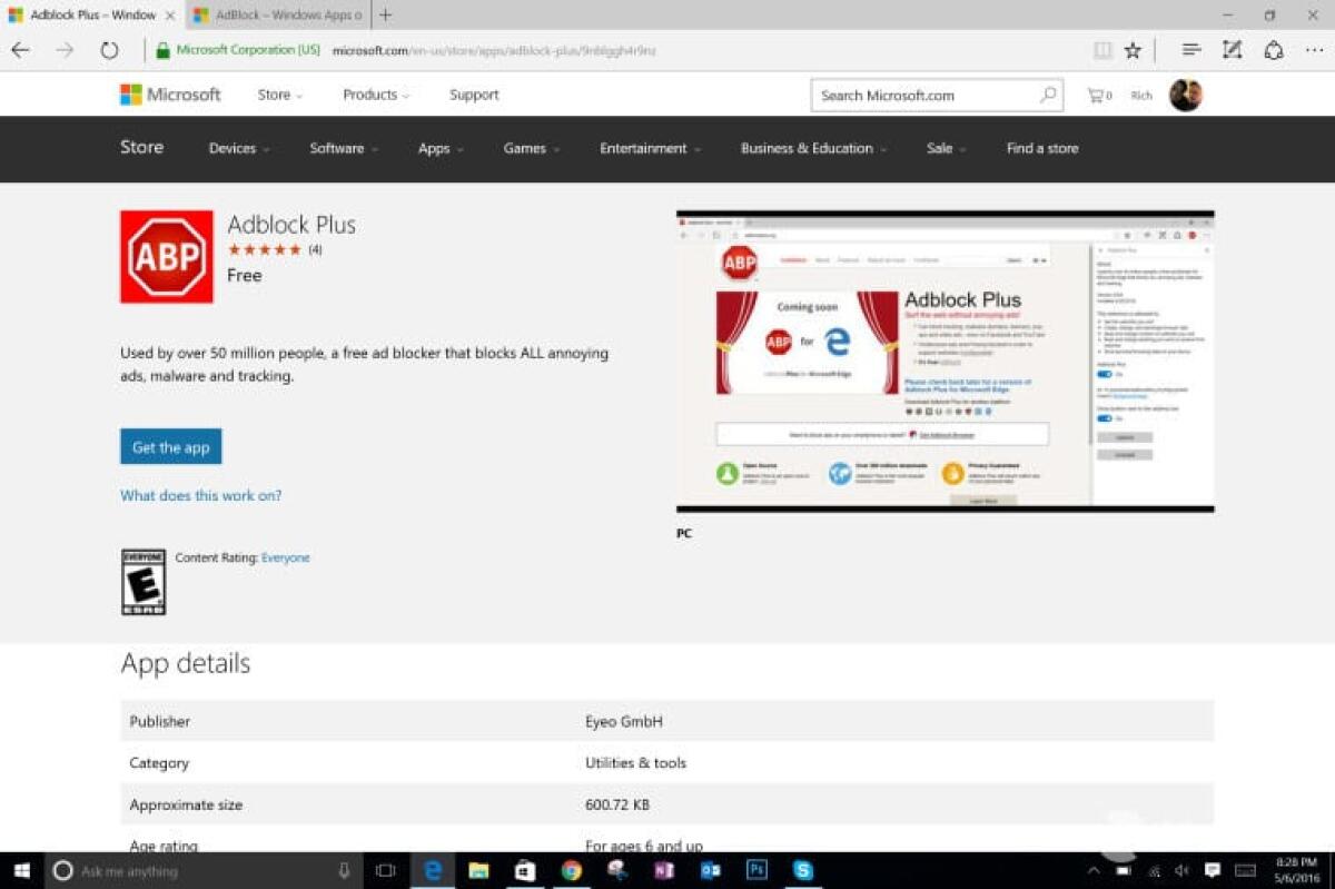 Download estensioni AdBlock e AdBlock Plus per Microsoft Edge - 