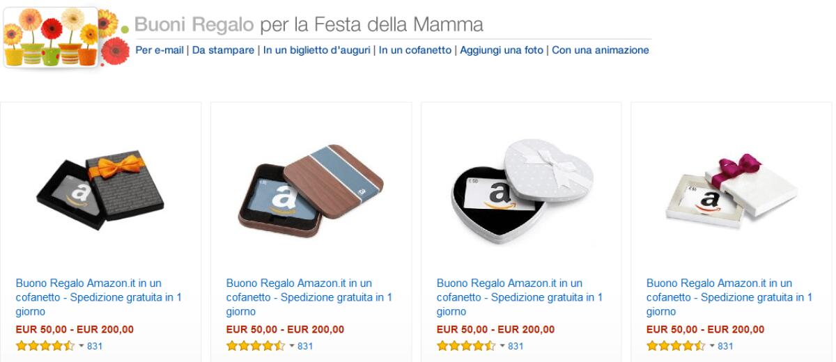 8 euro in Regalo su AMAZON per la Festa della Mamma - 