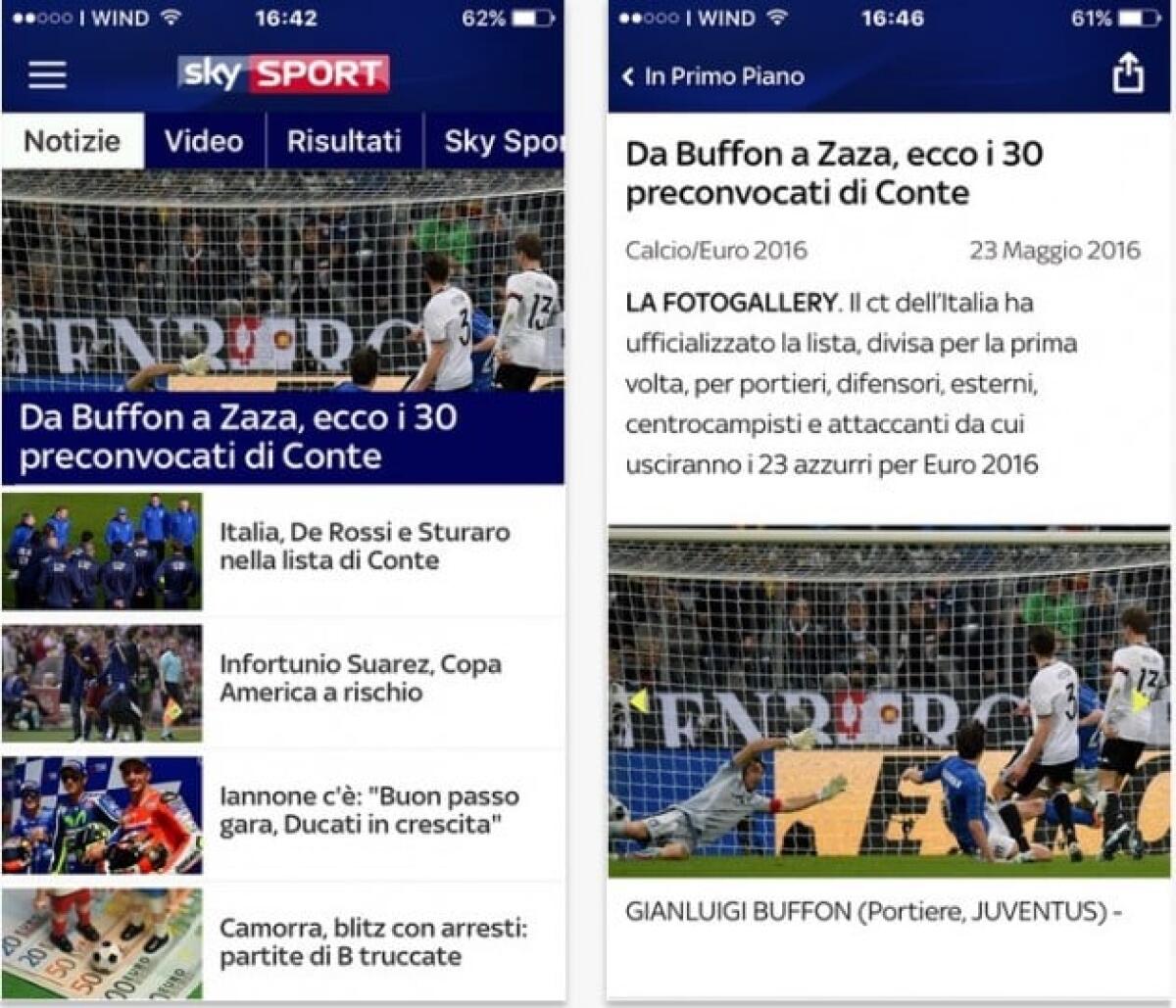 Sky Sport per iPhone e Android è disponibile gratis | Download - 