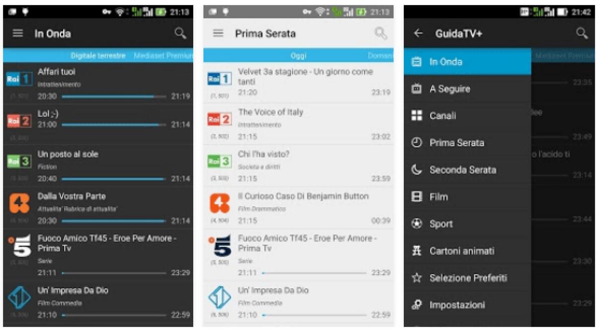 App Android per vedere cosa c'è in TV stasera, oggi, domani - 