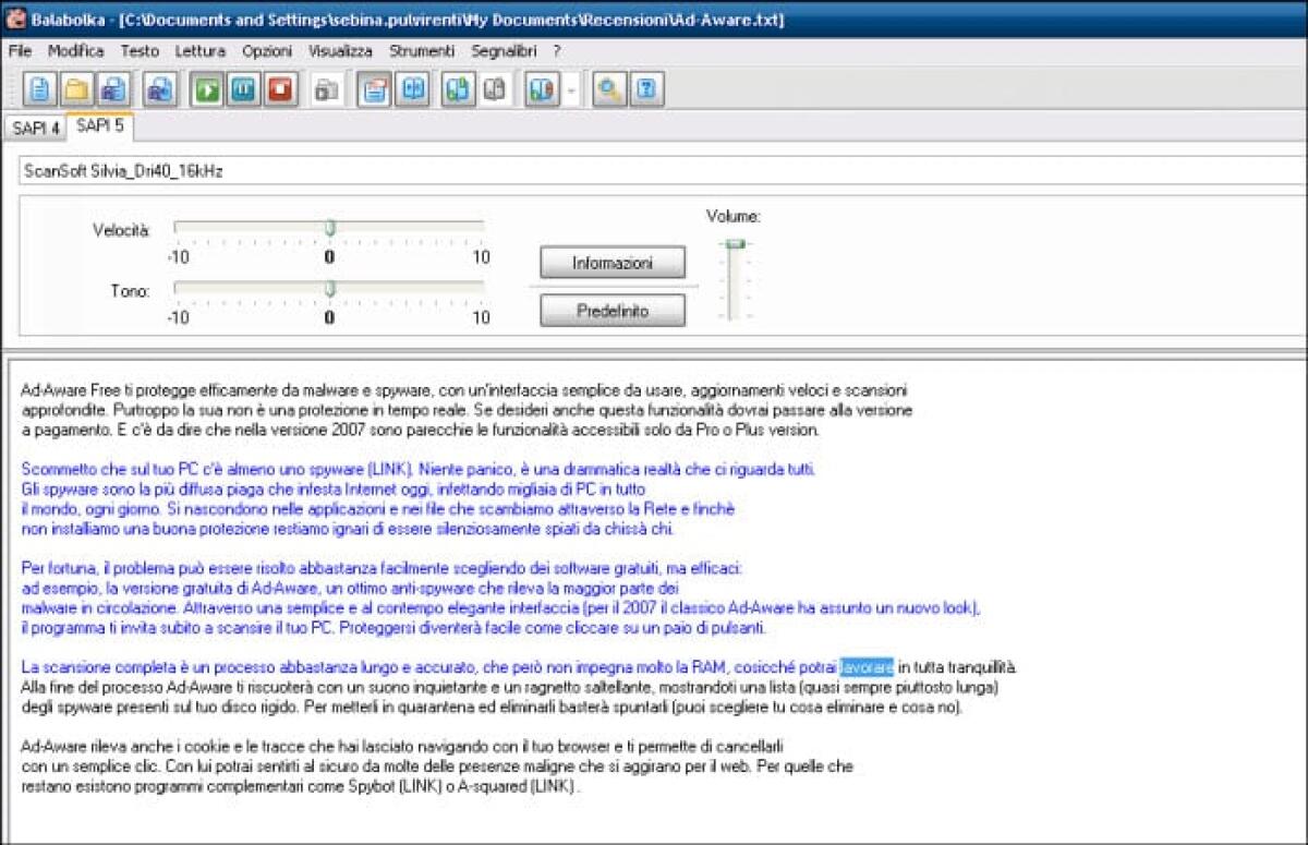Trasformare la tua voce in testo con Balabolka - 