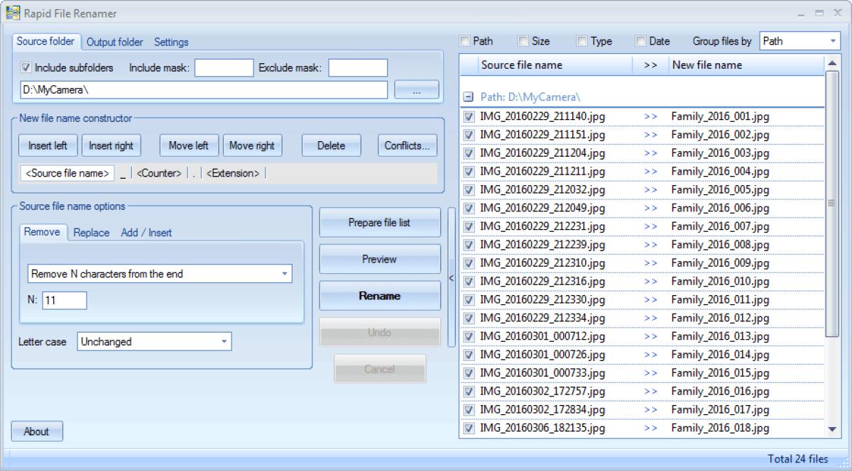 Rinominare file con Rapid File Renamer 3.0 gratis - 