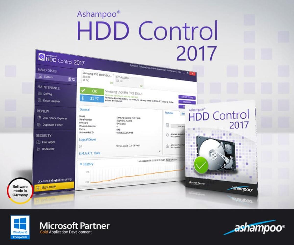 HDD Control 2017: Controllare stato di salute di un Hard Disk - 