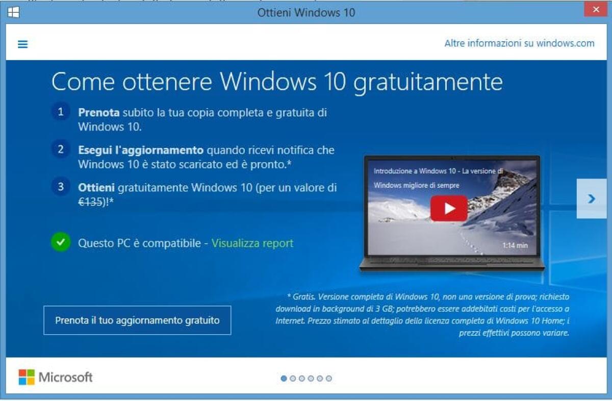 Solo 5 giorni per avere Windows 10 Gratis: Aggiornate subito - 