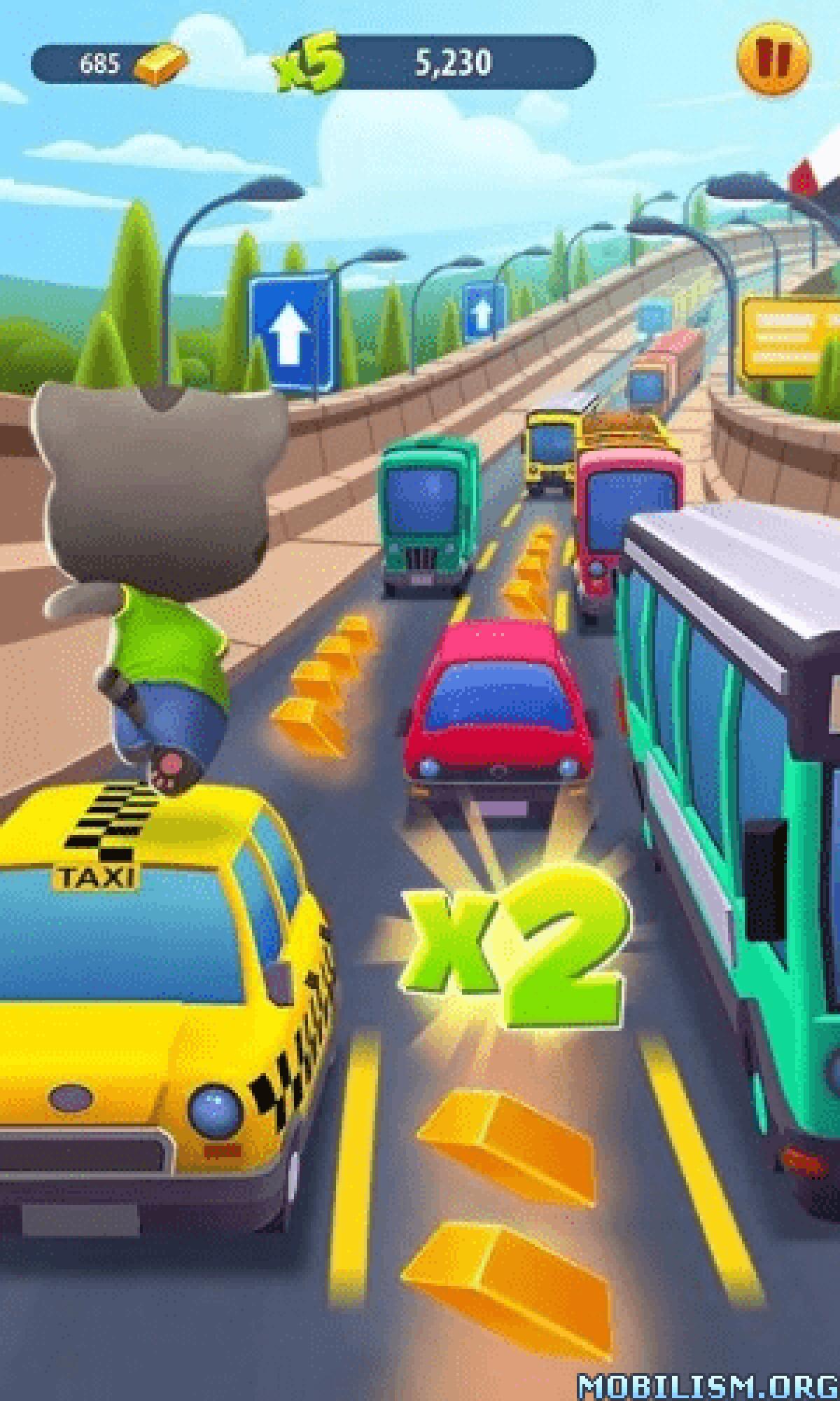 Trucchi Talking Tom Corsa all'oro APK Android | Oro, dinamite, gemme infinite - 