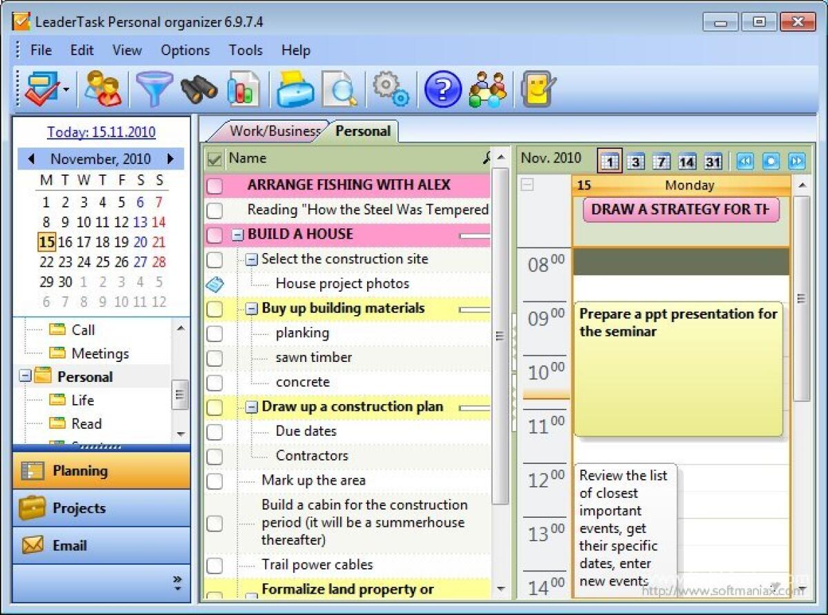 Organizza le tue attività con LeaderTask Personal Organizer Gratis - 